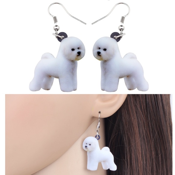 Jewelry - Bichon Frise Acrylic Earrings